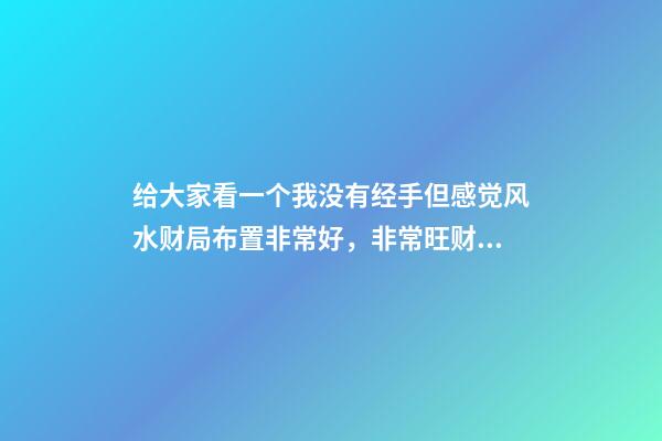 给大家看一个我没有经手但感觉风水财局布置非常好，非常旺财的地