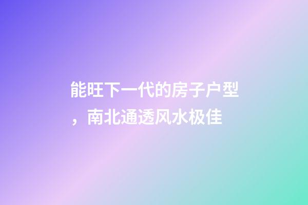 能旺下一代的房子户型，南北通透风水极佳