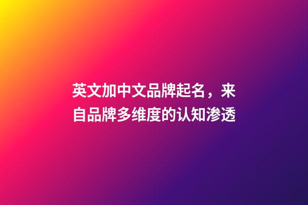 英文加中文品牌起名，来自品牌多维度的认知渗透-第1张-商标起名-玄机派