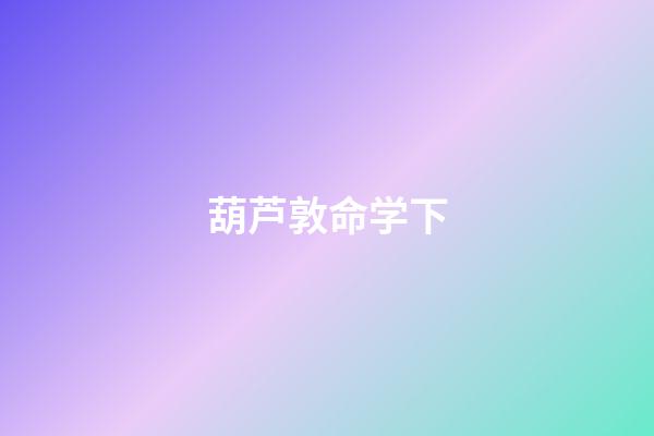 葫芦敦命学下