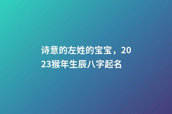 诗意的左姓的宝宝，2023猴年生辰八字起名