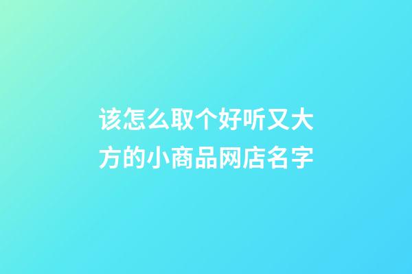 该怎么取个好听又大方的小商品网店名字-第1张-店铺起名-玄机派