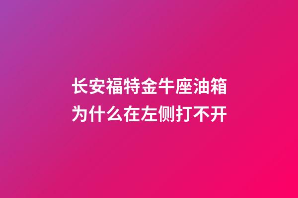 长安福特金牛座油箱为什么在左侧打不开