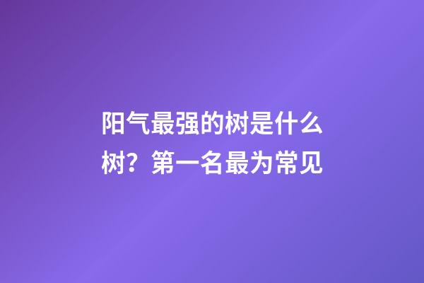 阳气最强的树是什么树？第一名最为常见