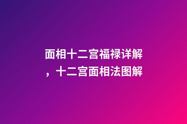 面相十二宫福禄详解，十二宫面相法图解