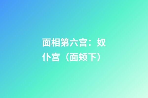 面相第六宫：奴仆宫（面颊下）