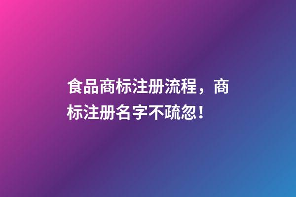 食品商标注册流程，商标注册名字不疏忽！-第1张-商标起名-玄机派