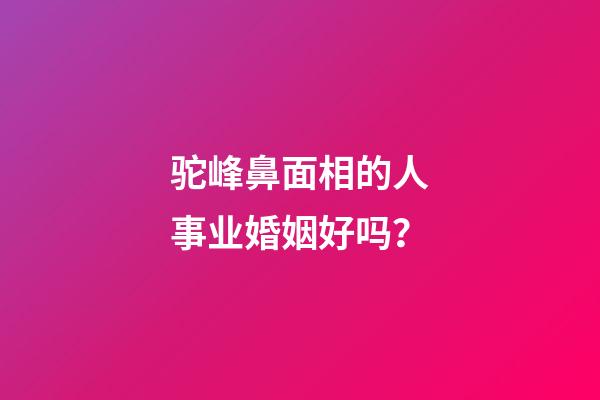 驼峰鼻面相的人事业婚姻好吗？