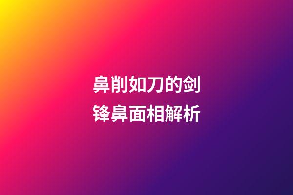 鼻削如刀的剑锋鼻面相解析