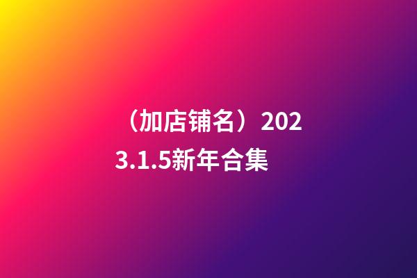 （加店铺名）2023.1.5新年合集-第1张-店铺起名-玄机派